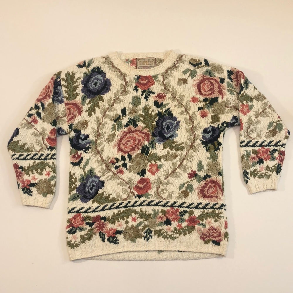 Vintage Floral Sweater